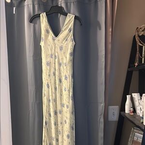 Asymmetrical Yellow Floral Dress